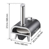 Outdoor Pizza Oven, 12 in Wood Fired Pizza Ovens, Pellet Pizza-Stove with Thermometer & Electric Rotation, Portable Pizza-Maker for Outside Backyard Patio Camping, Pizza-Stone, Carry Bag, Shovel