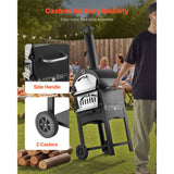 Outdoor Pizza Oven, 12" Pellet Fire Ovens, 2-Layer Pizza Oven Wood Fired, Wood Burning Outdoor Pizza-Oven with 2 Removable Wheels, 1000℉ Max Temperature Fired Pizza-Maker Ovens for Barbecue