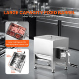 Manual Meat Mixer, 30L Fixed Tank Meat Processing Equipment(Mixing Max 30LBS for Meat), Stainless Steel Meat Mixer, Sausage Mixer Machine with Lid Handle Gear Reducer, Ground Beef Hand Mixer