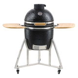 Portable Charcoal Grill, Propane Gas Grills with Cover and Cart, Heavy Duty Stainless Steel BBQ Grill, Mini Smoker for Outdoor Cooking, Barbecue Camping, Picnic, and Backyard, Black