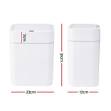 Artiss Rubbish Bin 12L 2-Pack Sensor Kitchen Automatic Motion Touchless White