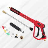 Giantz Pressure Washer Gun Short Trigger 4000PSI M22-14 1/4 Inch 5 Nozzles Red