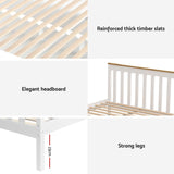 Artiss Bed Frame Single Size Wooden Platform with 2 Storage Drawers White PONY