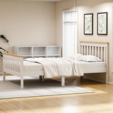 Artiss Bed Frame Single Size Wooden Platform with 2 Storage Drawers White PONY