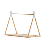Artiss Bed Frame Wooden Kids House Single Frame Oak ENID