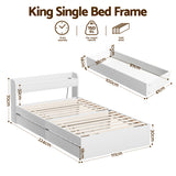 Artiss Bed Frame King Single Size with Charging Ports and 2 Drawers AURA