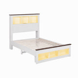 Artiss Single Bed Frame with Storage Bookcase Headboard and Footboard, White