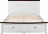Artiss Double Wooden Bed Frame and 2 Bedside Table Bedroom Furniture Set