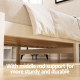 Artiss Bed Frame King Single Size Wooden Platform with 2 Storage Drawers White