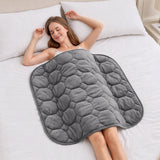 Giselle Weighted Lap Blanket 3.2KG Grey Crystal Velvet Quilted Glass Bead Fill for Sofa Office
