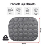 Giselle Weighted Lap Blanket 3.2KG Grey Crystal Velvet Quilted Glass Bead Fill for Sofa Office