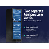 Devanti Wine Fridge Cooler Dual Zone 154 Bottles