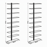 Artiss Wall Mounted Wine Rack Holder Black Metal - Set of 2 (18-Bottle Capacity)