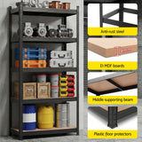 Giantz 2-Rack Garage Shelving 1.6X0.8m MDF Warehouse Shelves Storage Rack Black