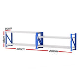 Giantz 2x 0.9M Garage Shelving Workbench Warehouse Rack