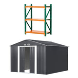 Giantz Garden Shed with 3-Tier Garage Shelving Rack Outdoor Tool Storage Racks