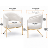 Artiss Armchair Velvet Lounge Accent Chair Nursing Sofa White, Single Sofa Armchair for Living Room, Bedroom, Office and Vanity.