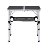 Weisshorn Folding Camping Table Adjustable Aluminium 60 x 40 cm Black