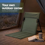 Weisshorn Foldable Camping Chair Oxford Aluminum Alloy Backrest 70kg Green