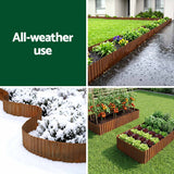 Green Fingers Garden Edging 10ft Metal Flexible Garden Border Corrugated Steel Lawn Edging Rust