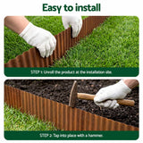 Green Fingers Garden Edging 10ft Metal Flexible Garden Border Corrugated Steel Lawn Edging Rust