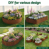 Green Fingers Garden Edging 10ft Metal Flexible Garden Border Corrugated Steel Lawn Edging Rust