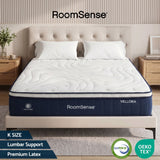 RoomSense King Mattress , 30cm Medium Firm Hybrid Mattress with Latex Lumbar Support for Back Pain Relief , Pocket Spring Mattress King Size in a Box