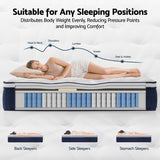 RoomSense King Mattress , 30cm Medium Firm Hybrid Mattress with Latex Lumbar Support for Back Pain Relief , Pocket Spring Mattress King Size in a Box