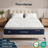 RoomSense Queen Mattress , 30cm Medium Firm Hybrid Mattress with Latex Lumbar Support for Back Pain Relief , Pocket Spring Mattress Queen Size in a Box