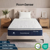 RoomSense Single Mattress , 30cm Medium Firm Hybrid Mattress with Latex Lumbar Support for Back Pain Relief , Pocket Spring Mattress Single Size in a Box