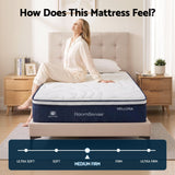 RoomSense Single Mattress , 30cm Medium Firm Hybrid Mattress with Latex Lumbar Support for Back Pain Relief , Pocket Spring Mattress Single Size in a Box