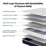 RoomSense Single Mattress , 30cm Medium Firm Hybrid Mattress with Latex Lumbar Support for Back Pain Relief , Pocket Spring Mattress Single Size in a Box