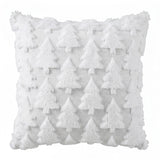 Jingle Jollys Christmas Tree Pillow Covers 2 Packs Cushion Covers Soft Faux Fur Jacquard Throw Pillow Covers 45 x 45cm White