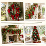 Jingle Jollys 12Pcs Red Velvet Christmas Bows Tree Decorations Xmas Decor