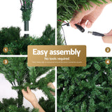 Jingle Jollys 2.4m Pre-Lit Christmas Tree 1488 LED Green with Red Storage Bag