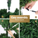 Jingle Jollys Christmas Tree 2.7m Xmas Tree Decorations 1800 LEDs 1831 Tips 8 Light Modes