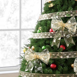 Jingle Jollys 20M Christmas Ribbon Roll Bow Printed Xmas Tree Decor Gift Gold