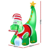 Jingle Jollys Christmas Inflatable Dinosaur 1.86M Height LED Decorations Illuminated