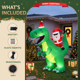 Jingle Jollys Christmas Inflatable Dinosaur 2.5M Illuminated Decorations