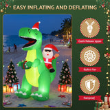 Jingle Jollys Christmas Inflatable Dinosaur 2.5M Illuminated Decorations