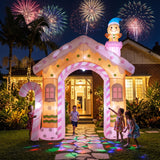 Jingle Jollys Christmas Inflatable Gingerbread Man Candy 3.2M Illuminated Decorations
