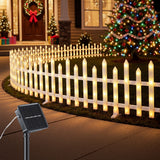 Jingle Jollys 3m Solar Christmas Fence Lights Outdoor Garden Path Decor Warm White 8pc