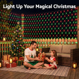 Jingle Jollys Christmas Lights 6x4m Christmas Net Lights 1000LED Red Green Festive Lighting