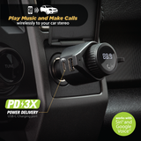 SCOSCHE BTFREQ™ POWER DELIVERY WIRELESS HANDS-FREE CAR KIT USB-C & USB-A INPUTS