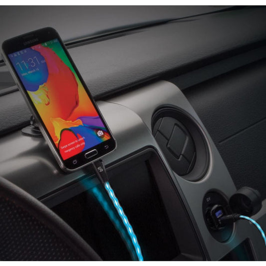 SCOSCHE CHARGE & SYNC CABLE W/ FLOWING CHARGE LED FOR MICRO USB DEVICES