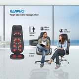 RENPHO NECK & BACK MASSAGE CUSHION - S-SHAPED - BLACK