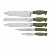 STANLEY ROGERS OLIVE OVAL KNIFE BLOCK 6PC