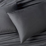 GIOIA CASA VINTAGE WASHED COTTON QUILT COVER SET SINGLE CHARCOAL