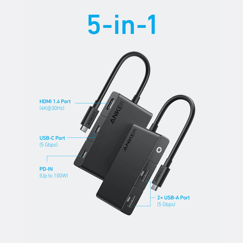 Anker 332 5-in-1 USB-C Hub With 4K HDMI