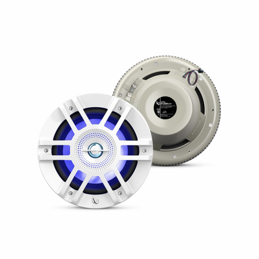 INFINITY 6.5" LED MARINE COAXIAL WHITE SPEAKERS. POWER HANDLING: 75W RMS 225W
